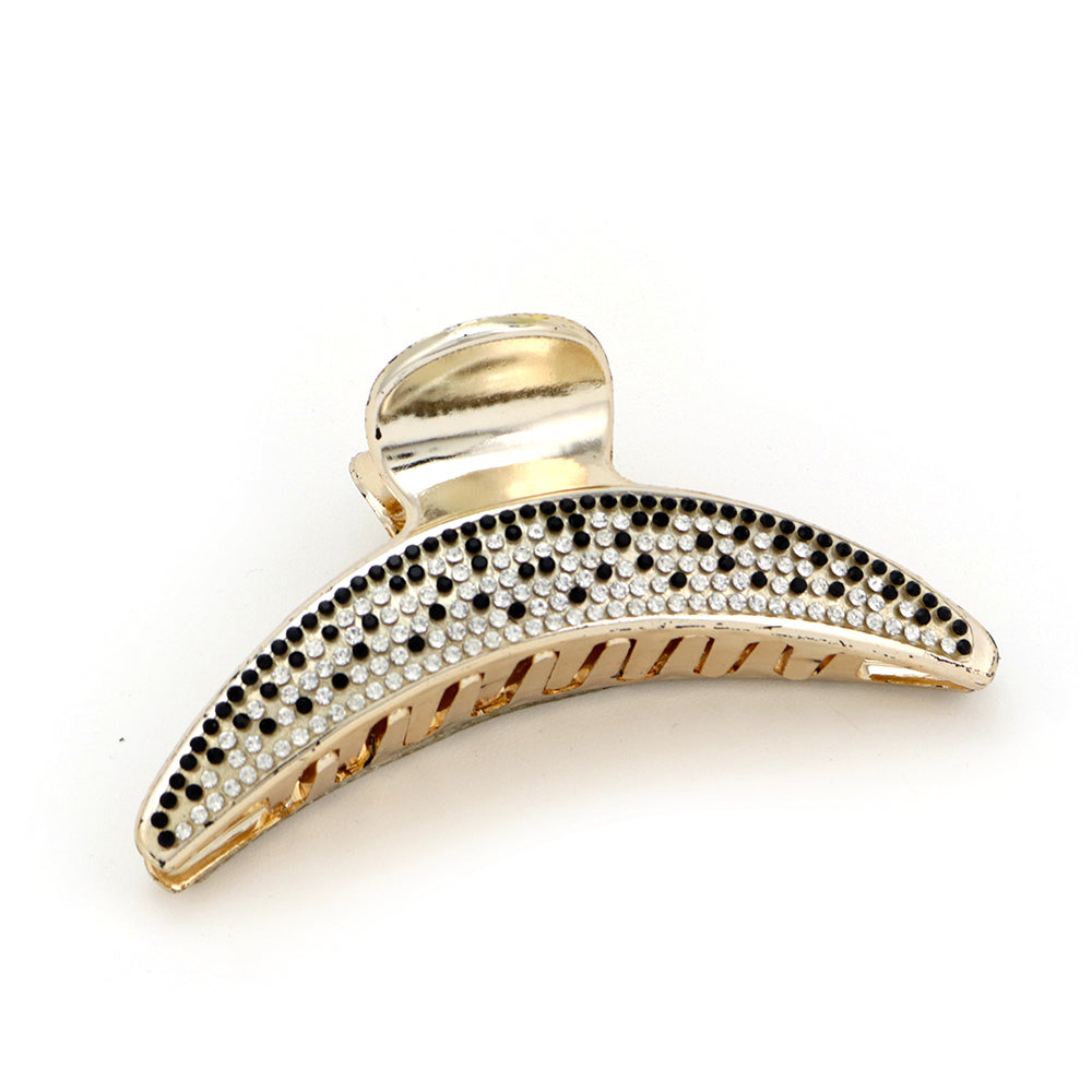 Half Moon Metal Crystal Jaw Claw Hair Clip