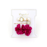 Pearl & Flower Hair Clip-Set of 3