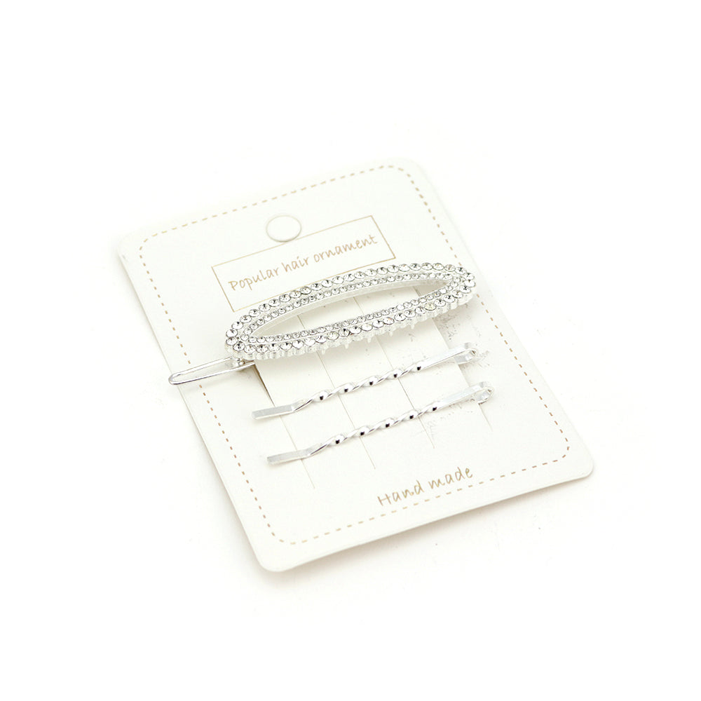 Oval Shaped Crystal Hair Clip-Bobby Pins | Shop Amina Beauty
