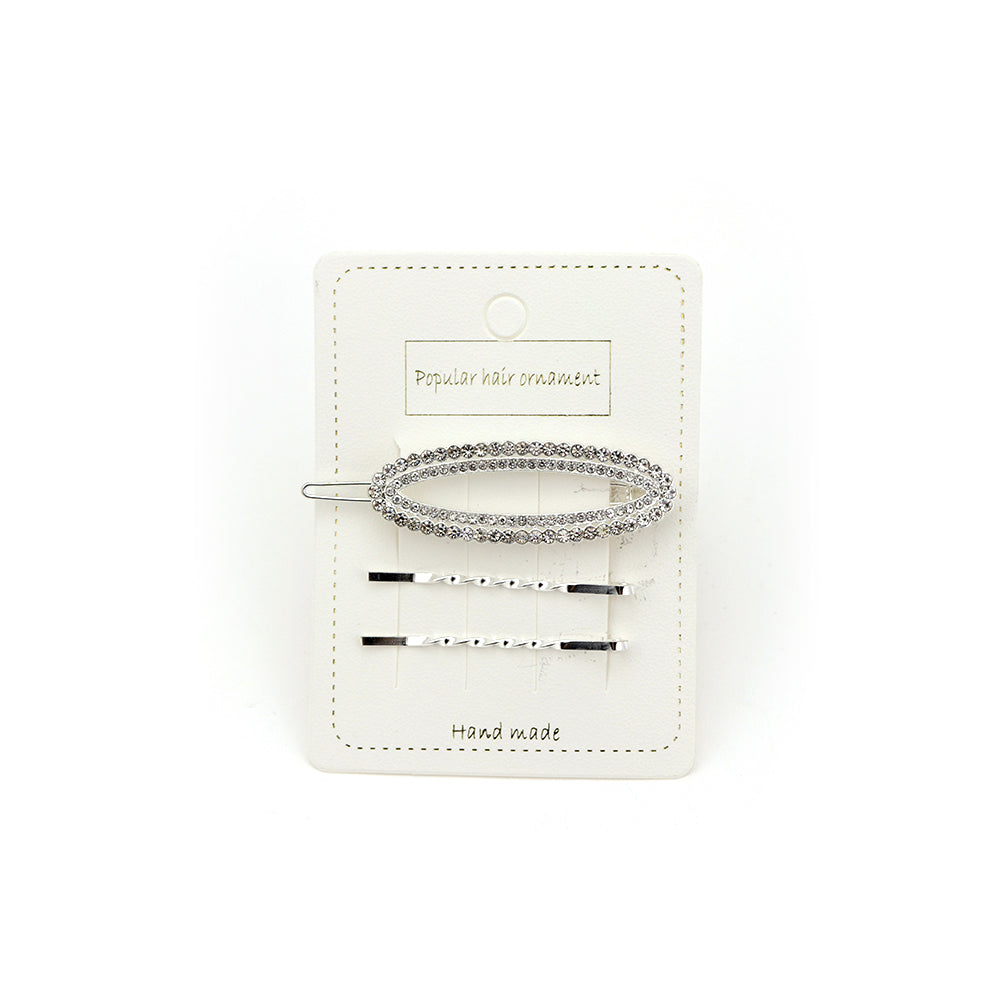 Oval Shaped Crystal Hair Clip-Bobby Pins | Shop Amina Beauty