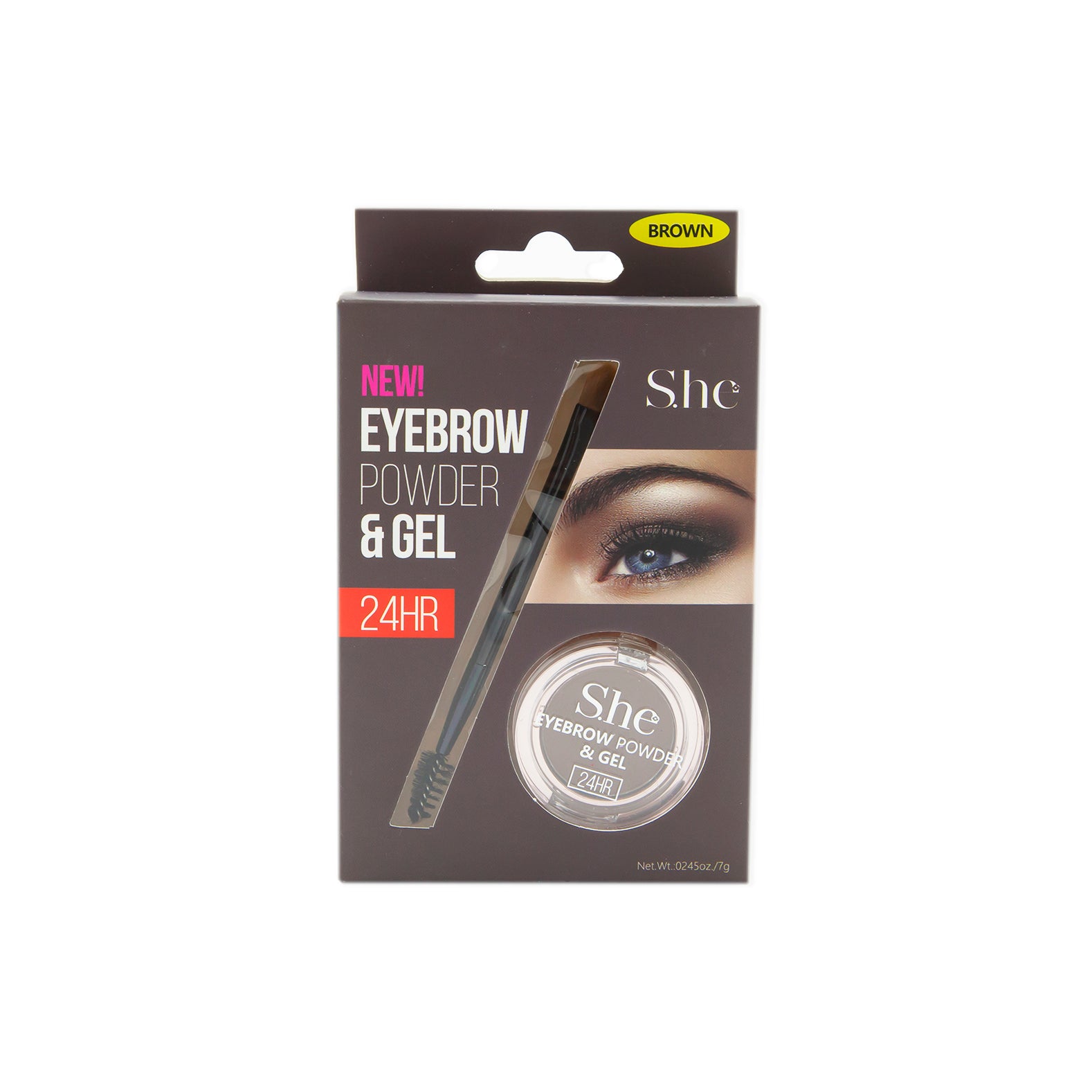 S.he EyeBrow Powder & Gel -Brown | Shop Amina Beauty