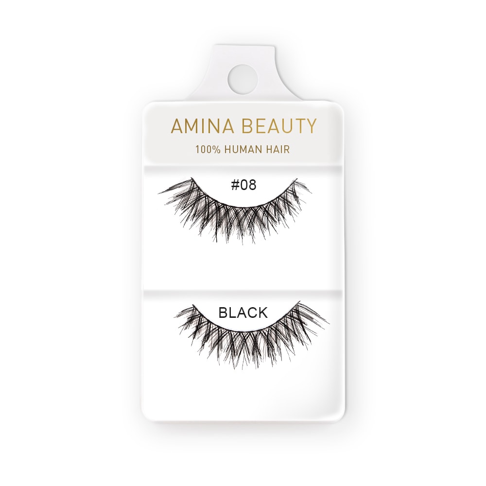 Shop Amina Beauty Human Hair Eyelashes - Style 08