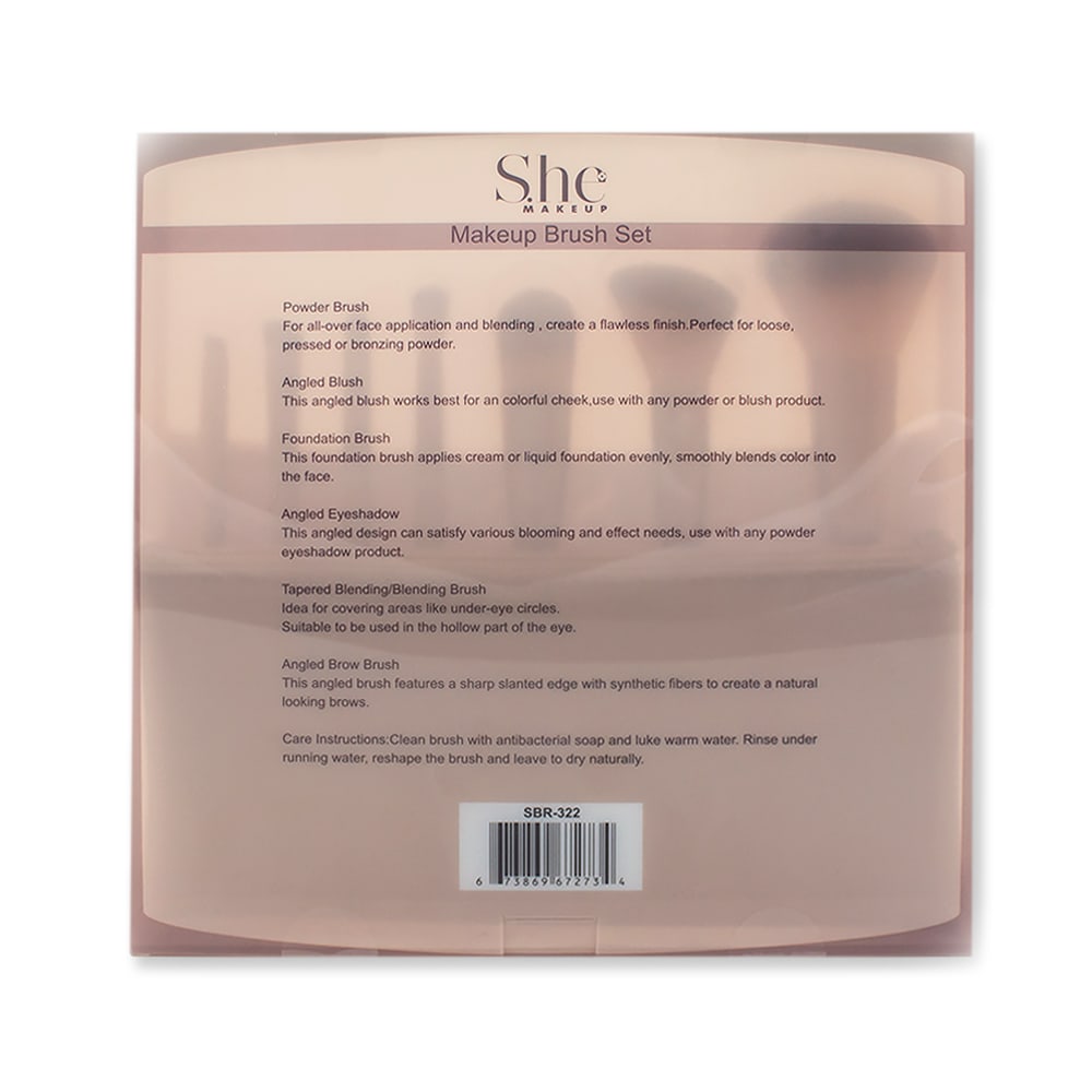 S.he Makeup Brush Set 7pc