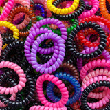 Hair Tie Purple Phone Cord & Pearls - Pack of 4 | Shop Amina Beauty