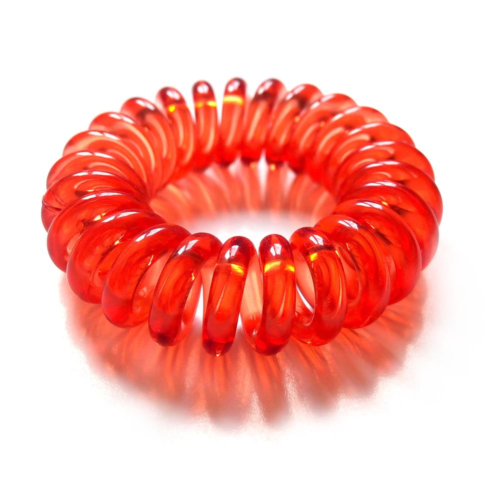 Hair Tie Red Phone Cord & Pearls - Pack of 4 | Shop Amina Beauty