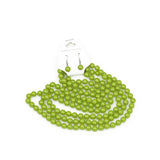 Lime Green Pearl Necklace & Earrings Set | Shop Amina Beauty
